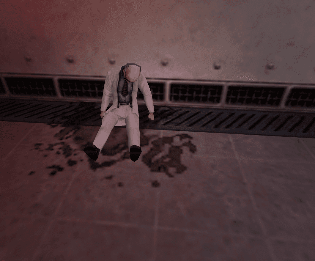 Half-Life Scientist Slumped Against Wall