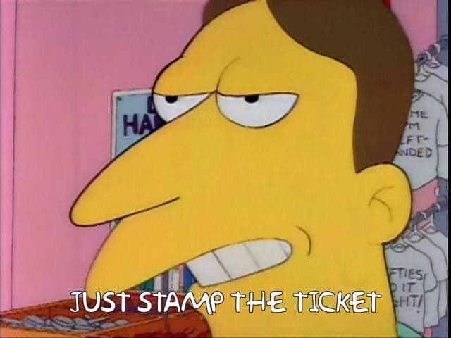 Lenny At The DMV Just Stamp The Ticket
