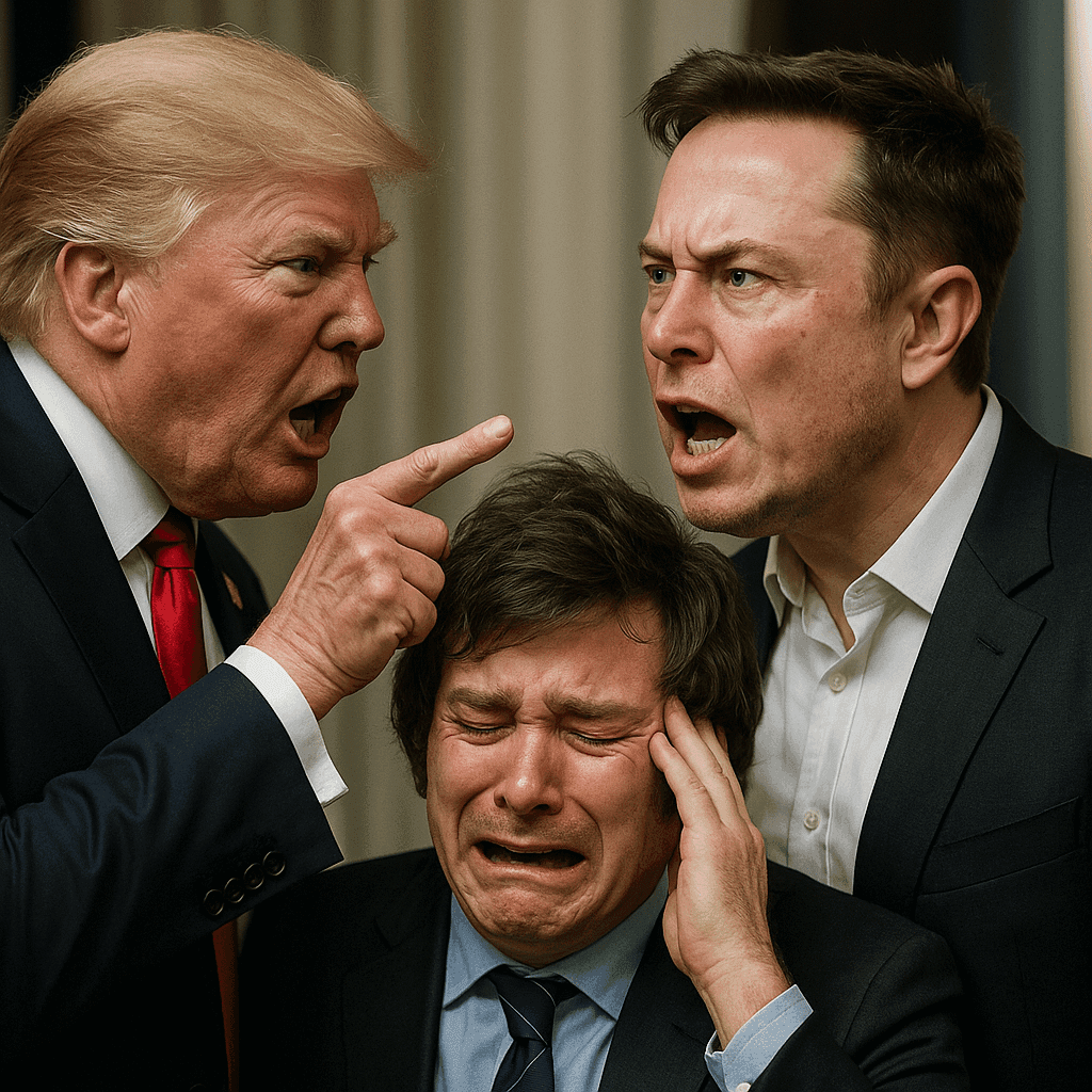 Trump and Musk Yell at Crying Milei