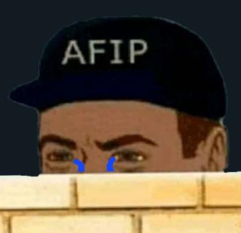 AFIP Tax Man Cries While Peeking Over Wall