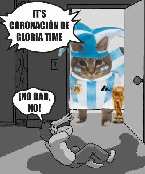 Argentina Cat With Trophy Says It's Coronation Time