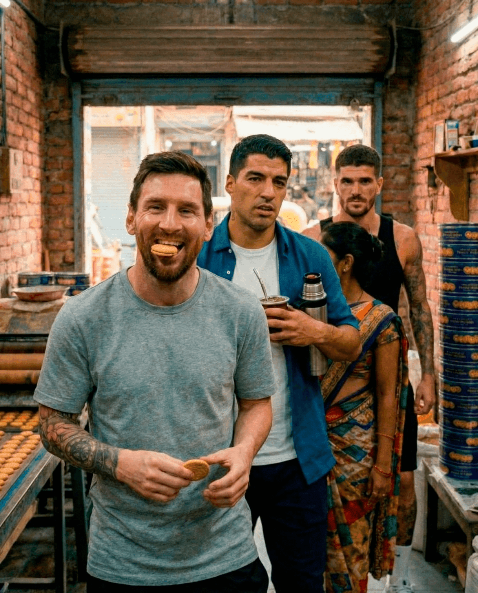 Messi Suarez De Paul Eat Cookies in India