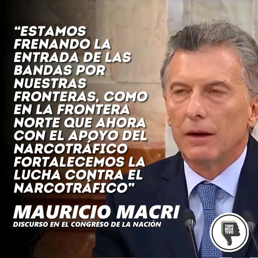 Macri Contradicción Narcotráfico