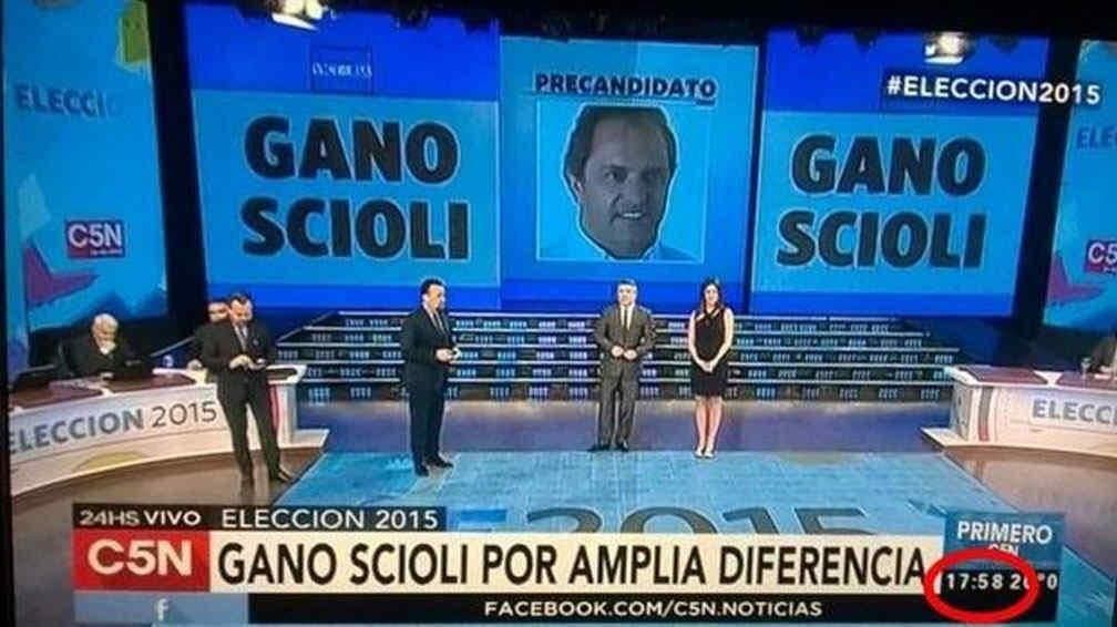 C5N Calls Scioli Winner Two Hours Early
