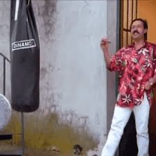 Pappo Points Straight At The Punching Bag