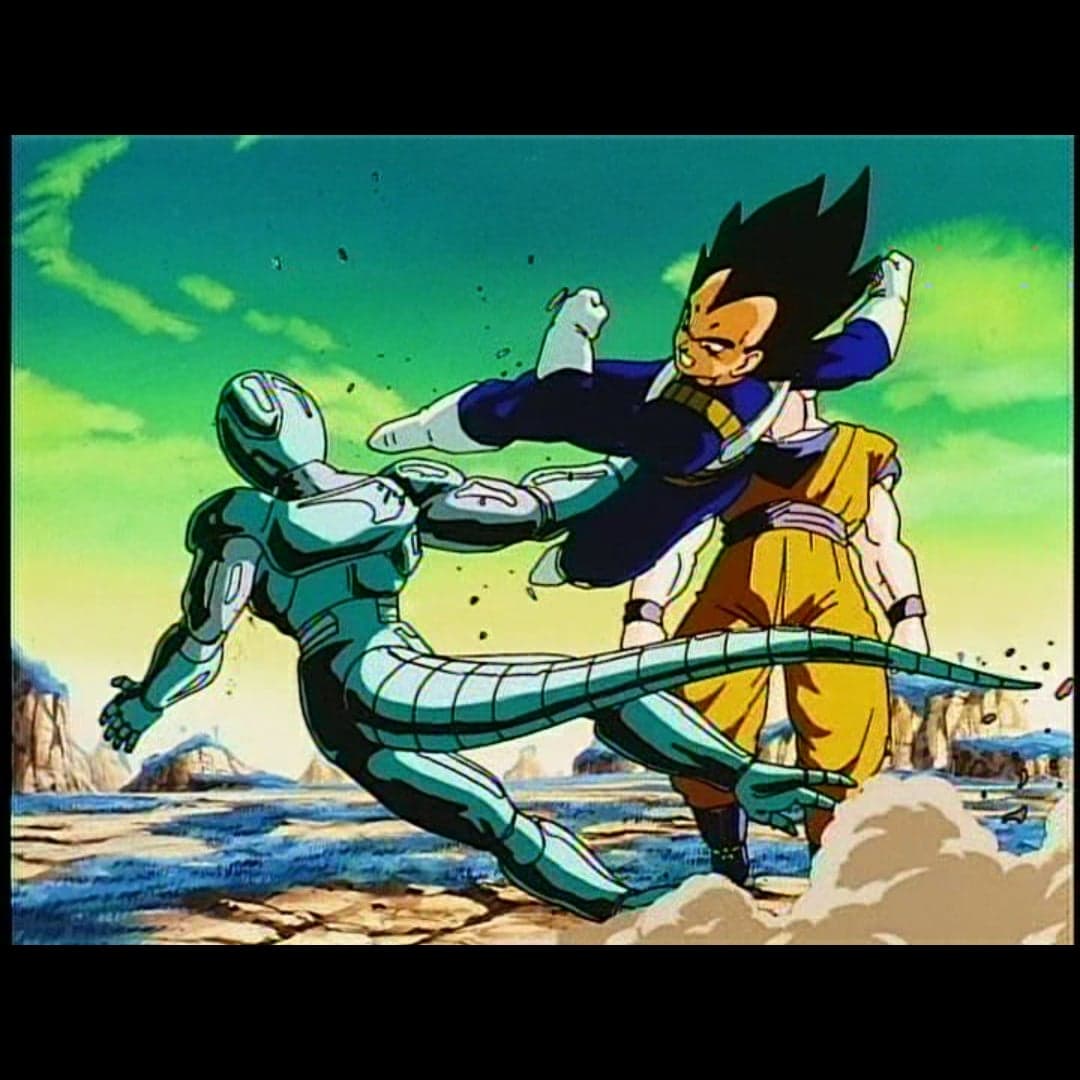 Vegeta Decks Metal Cooler on Namek