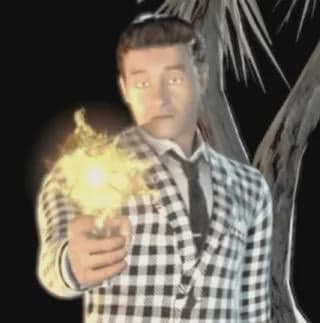 Suited Man Fires Gun With Dramatic Flash
