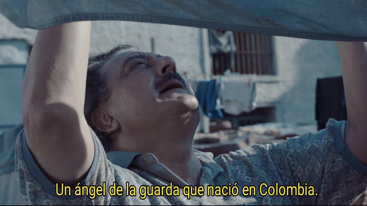 Escobar Looking Up at His Guardian Angel