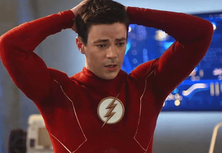 Barry Allen Stressed With Hands on Head