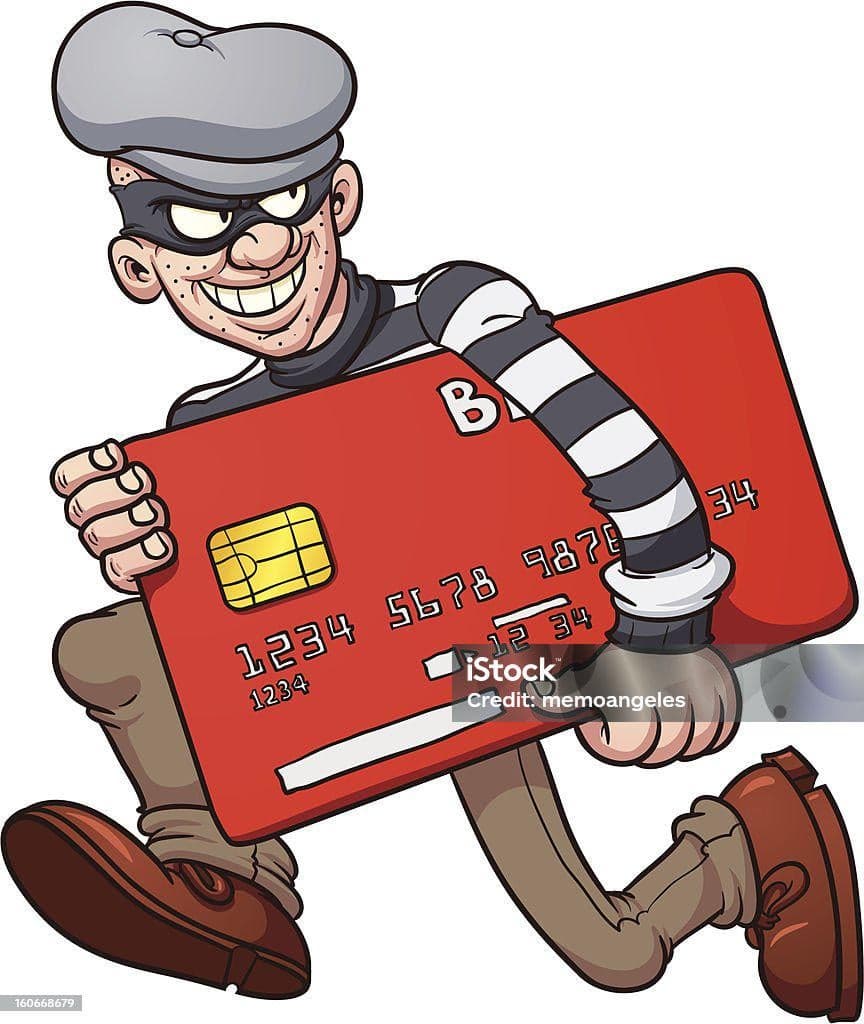 Credit Card Thief Running Away