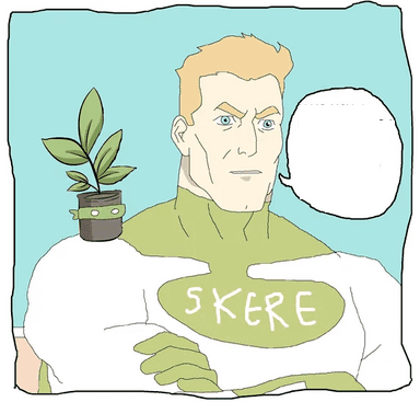 Skere Guy With Plant