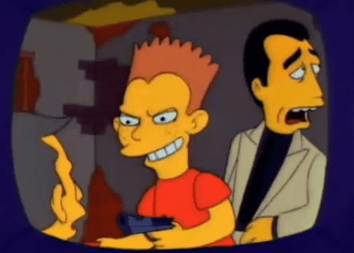 Bart Simpson Pointing and Smiling