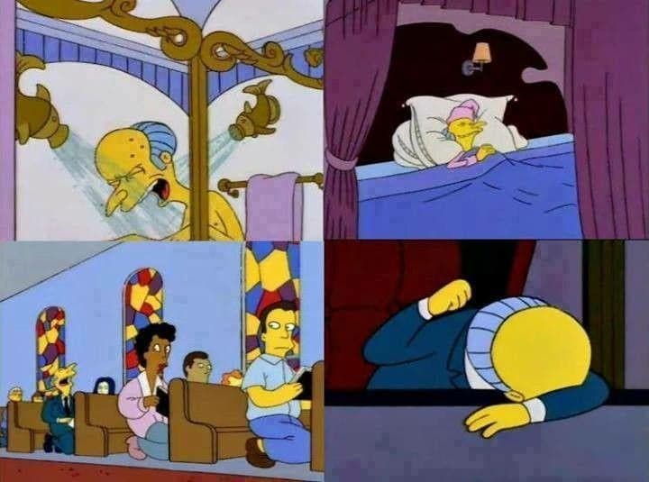 Mr. Burns Sleeping vs Praying