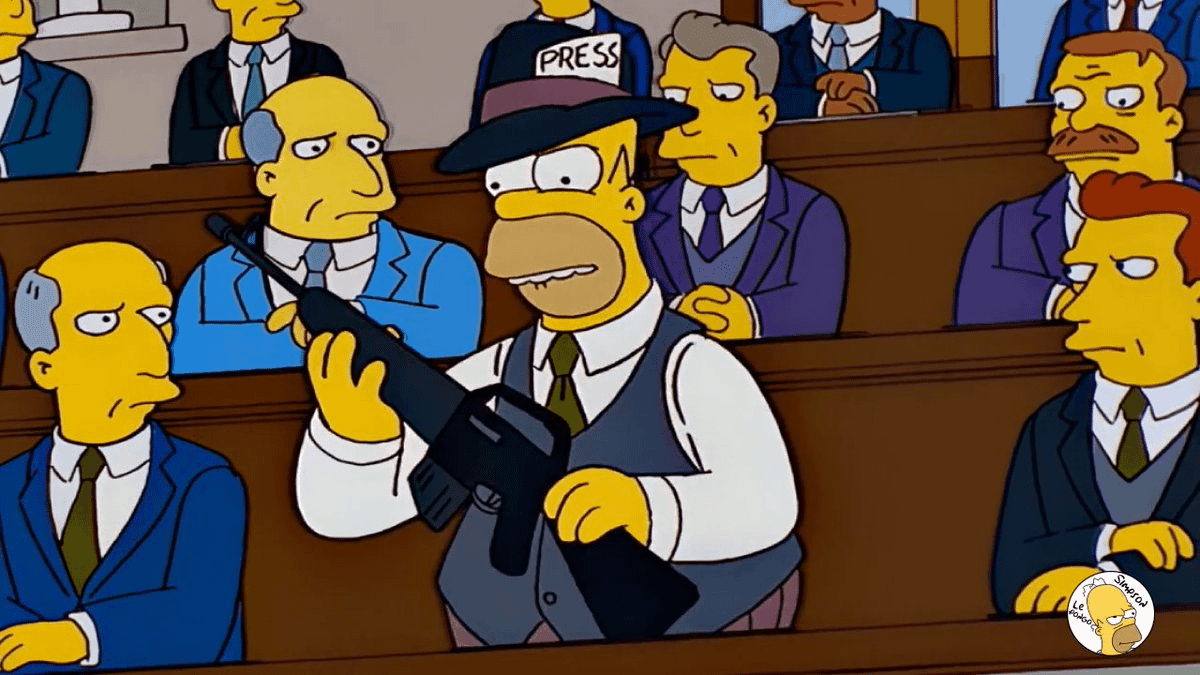 Homer Simpson With Gun in Court