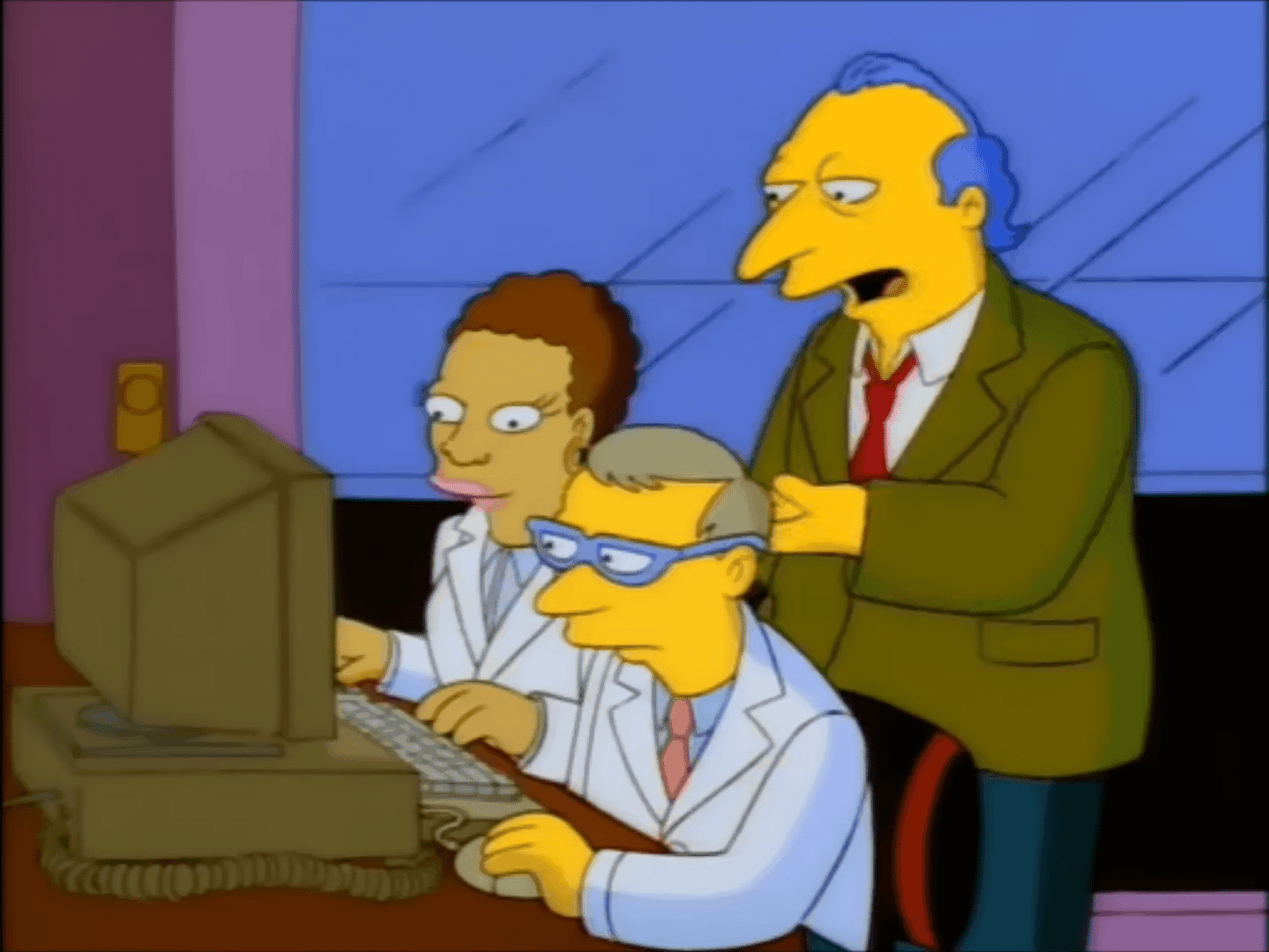 Simpsons Boss Watching Employee Work