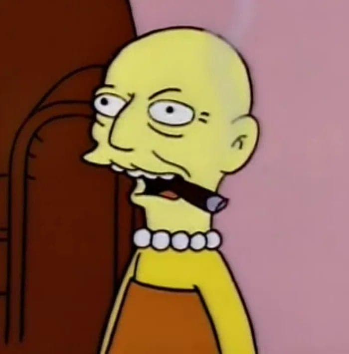 Burns Rocks Marge's Pearls With a Cigar