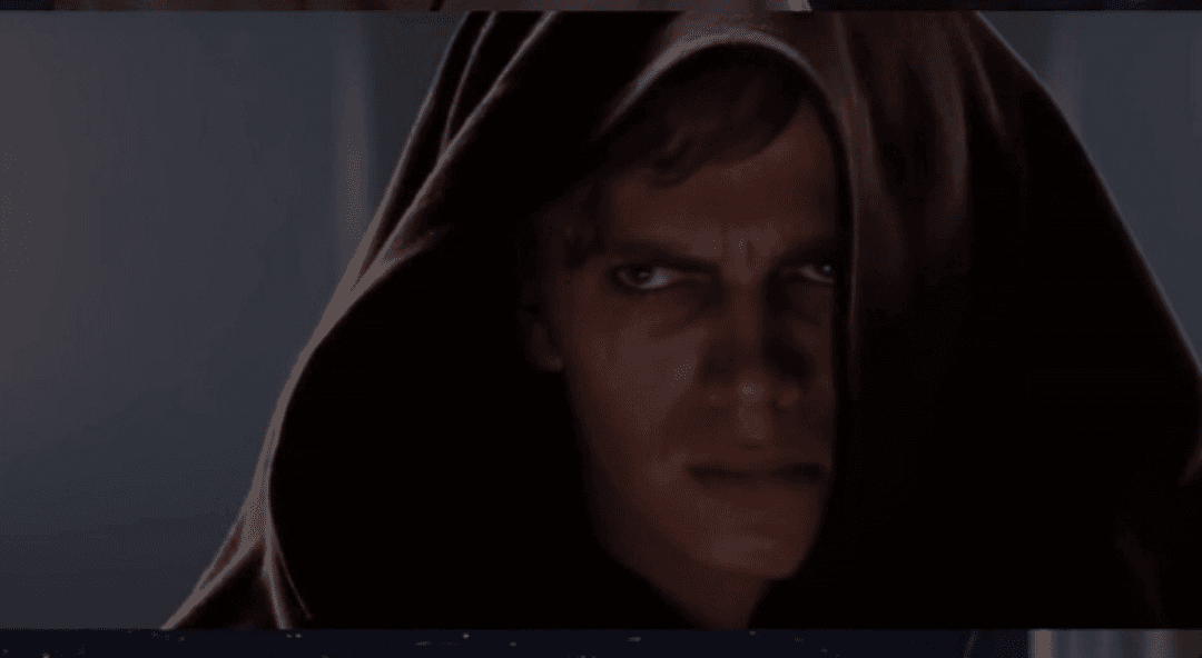 Anakin's Dark Side Menacing Hooded Stare