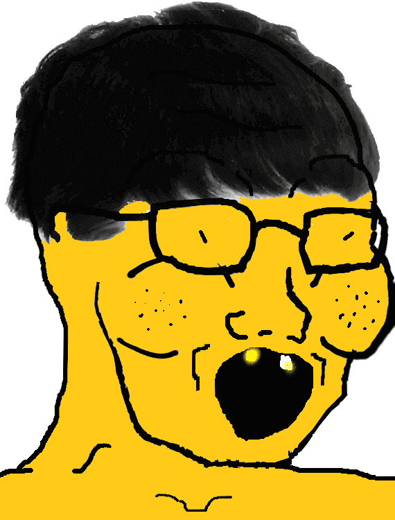 Yellow Soyjak Open-Mouth Shock Face