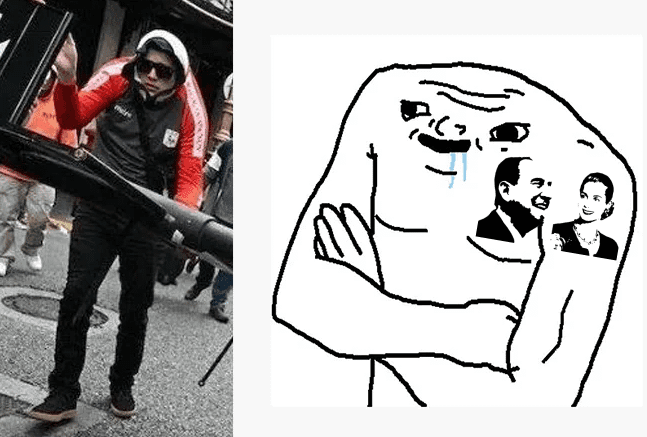 Crying Wojak Clutches Perón Photo