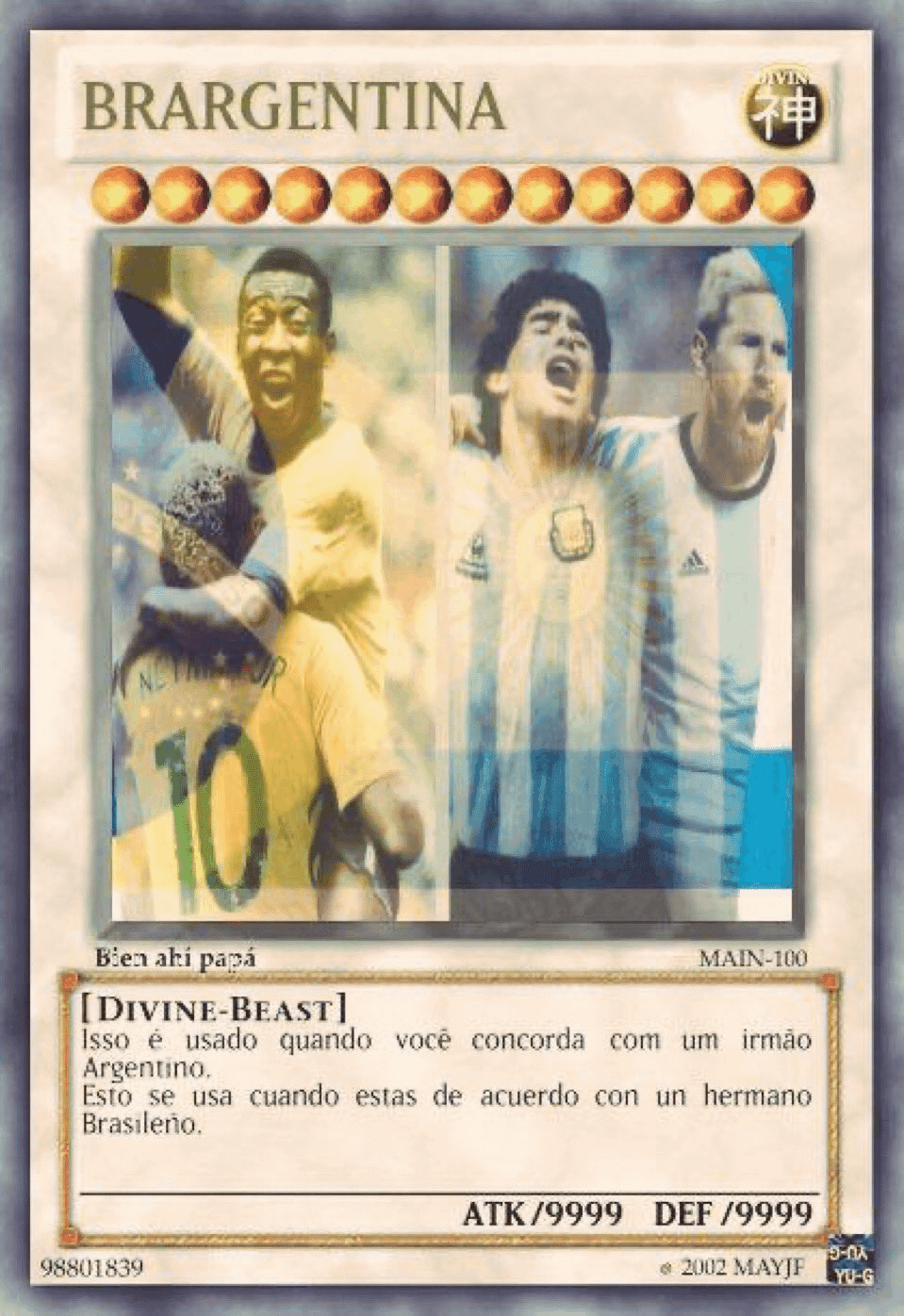 BrArgentina Divine Beast Pelé Maradona Messi